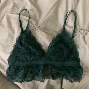 Madewell Lace Liana Longline Bra in Green